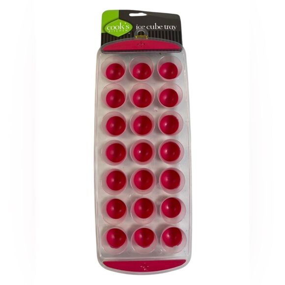 NWT Cook's Kitchen Red Ice Cube Tray 21 Small Dome Ice Cubes or Snacks Pack of 2 - Picture 2 of 10
